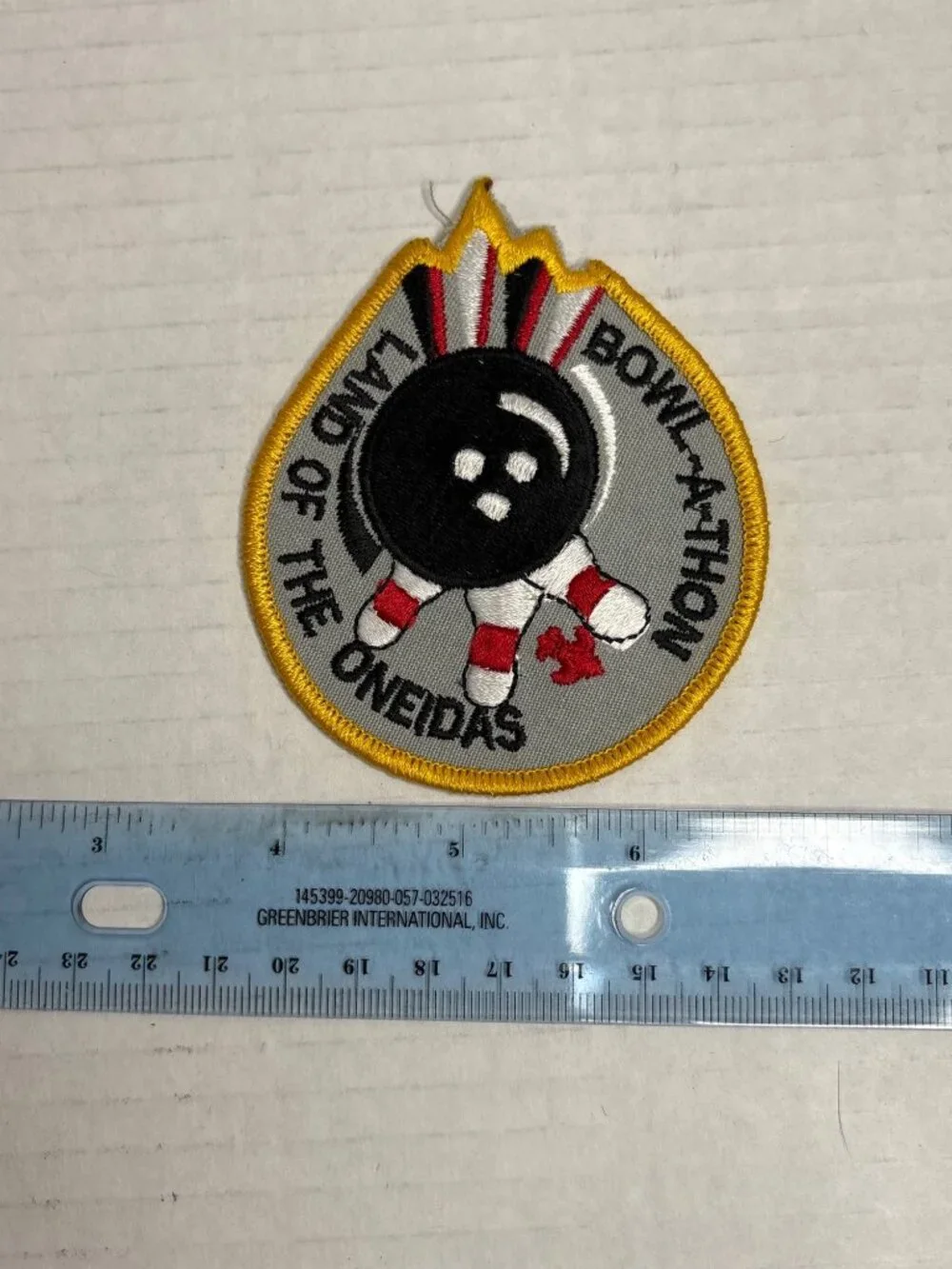 Land Of The Oneidas Bowl-A-Thon Embroidered Patch Bowling New York State Vintage